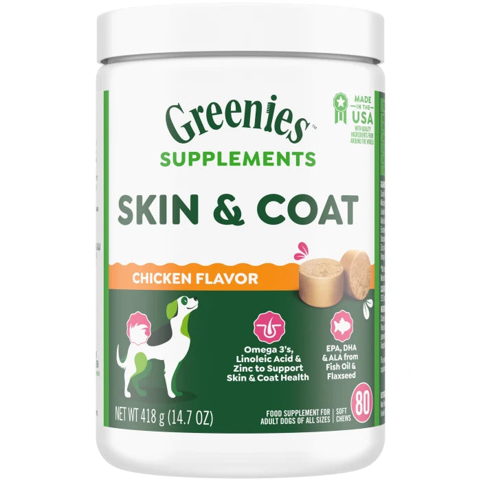 GREENIES Skin Coat Supplements 80 Count