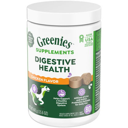 [Greenies][GREENIES Digestive Health Supplements, 80 Count][Image Center Right (3/4 Angle)]