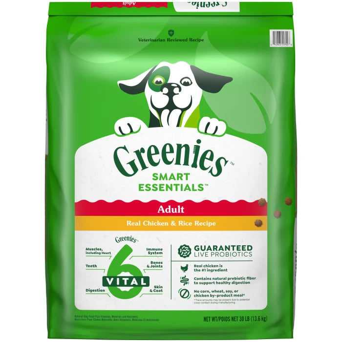 [Greenies][Greenies Smart Essentials Adult High Protein Dry Dog Food Real Chicken & Rice Recipe, 30 lb. Bag][Main Image (Front)]