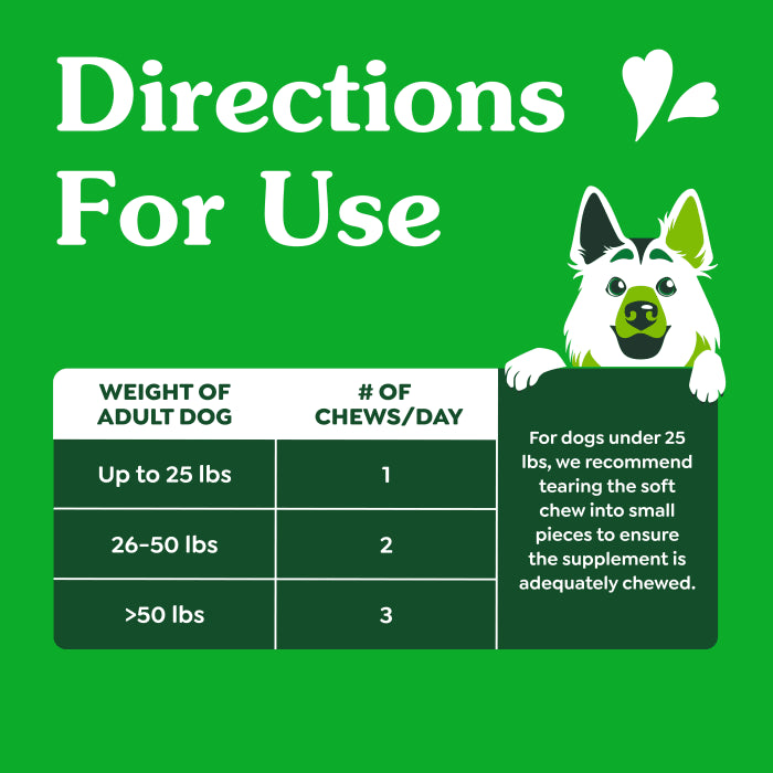 [Greenies][Greenies Hip and Joint Supplements for Dogs, 30-Count Soft Chews][Feeding Guidelines Image]