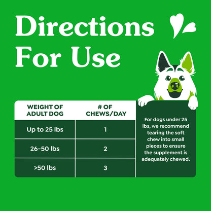 [Greenies][Greenies Hip and Joint Supplements for Dogs, 30-Count Soft Chews][Feeding Guidelines Image]