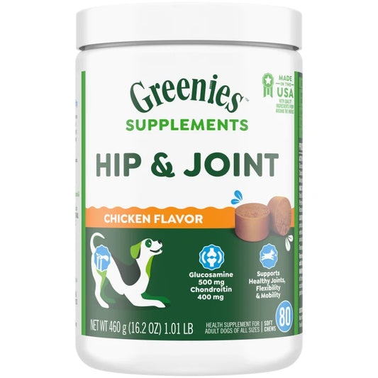 [Greenies][Greenies Hip and Joint Supplements for Dogs, 80-Count Soft Chews][Main Image (Front)]