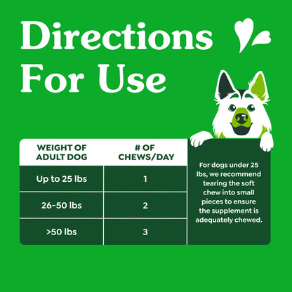 [Greenies][Greenies Hip and Joint Supplements for Dogs, 80-Count Soft Chews][Feeding Guidelines Image]