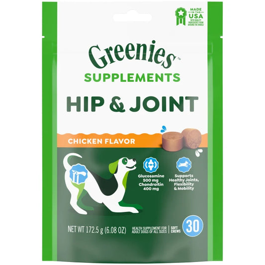 [Greenies][Greenies Hip and Joint Supplements for Dogs, 30-Count Soft Chews][Main Image (Front)]