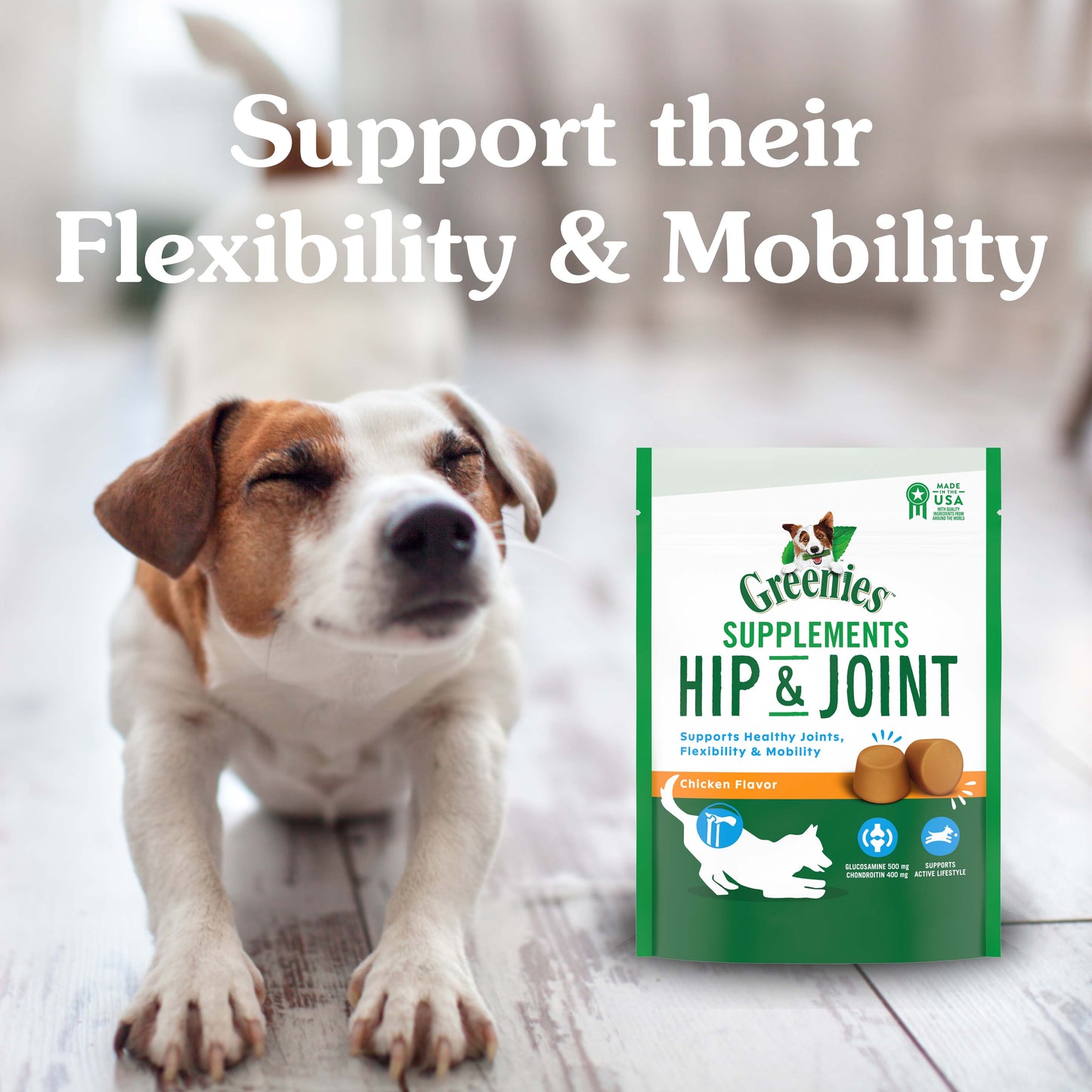 Greenies hip and joint supplements support flexibility and mobility