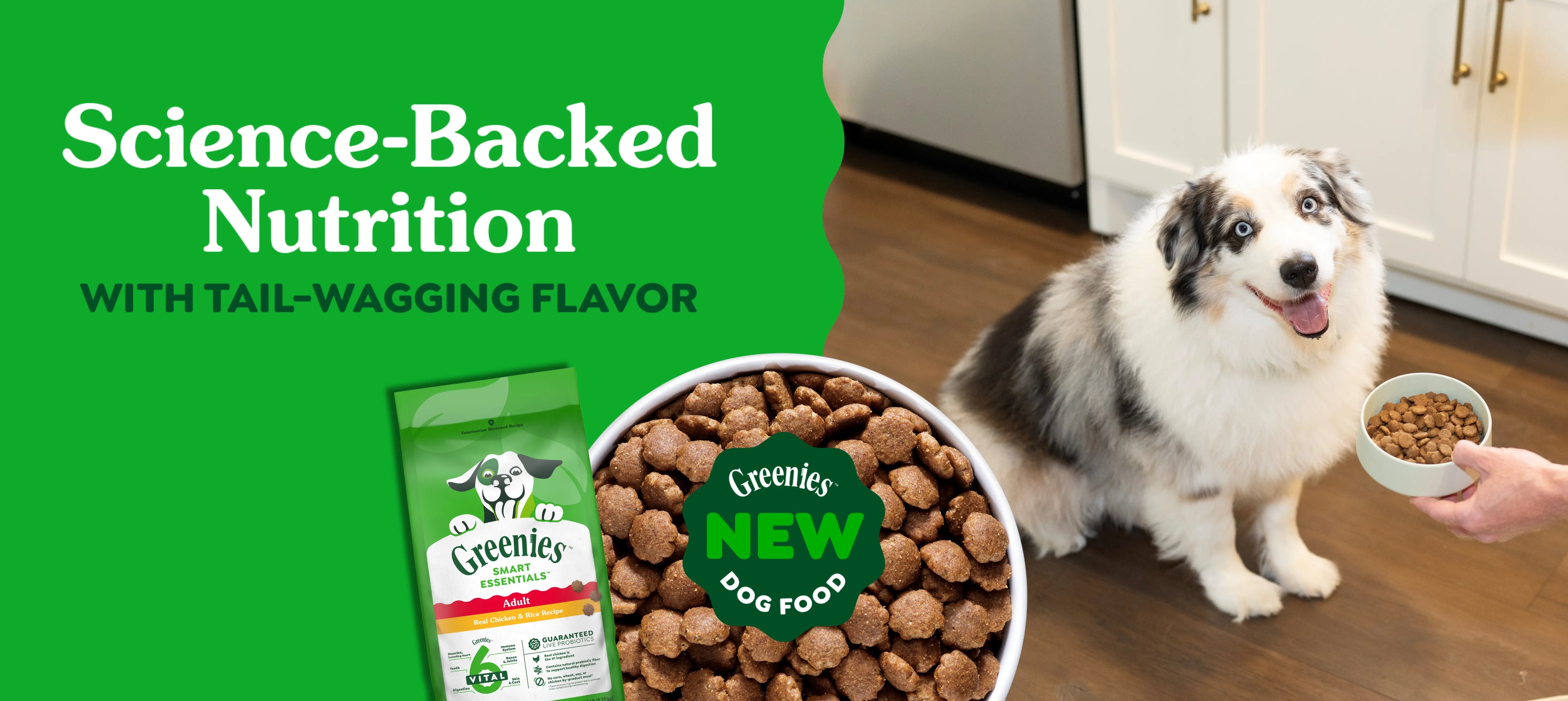 science-backed nutrition with tail-wagging flavor, new greenies dog food desktop