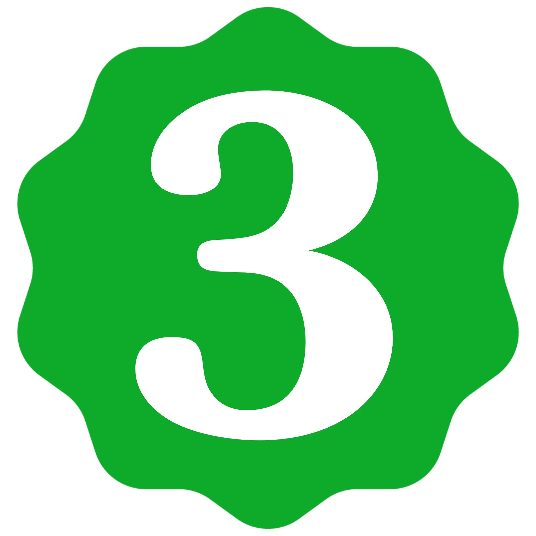 green number 3